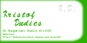 kristof dudics business card